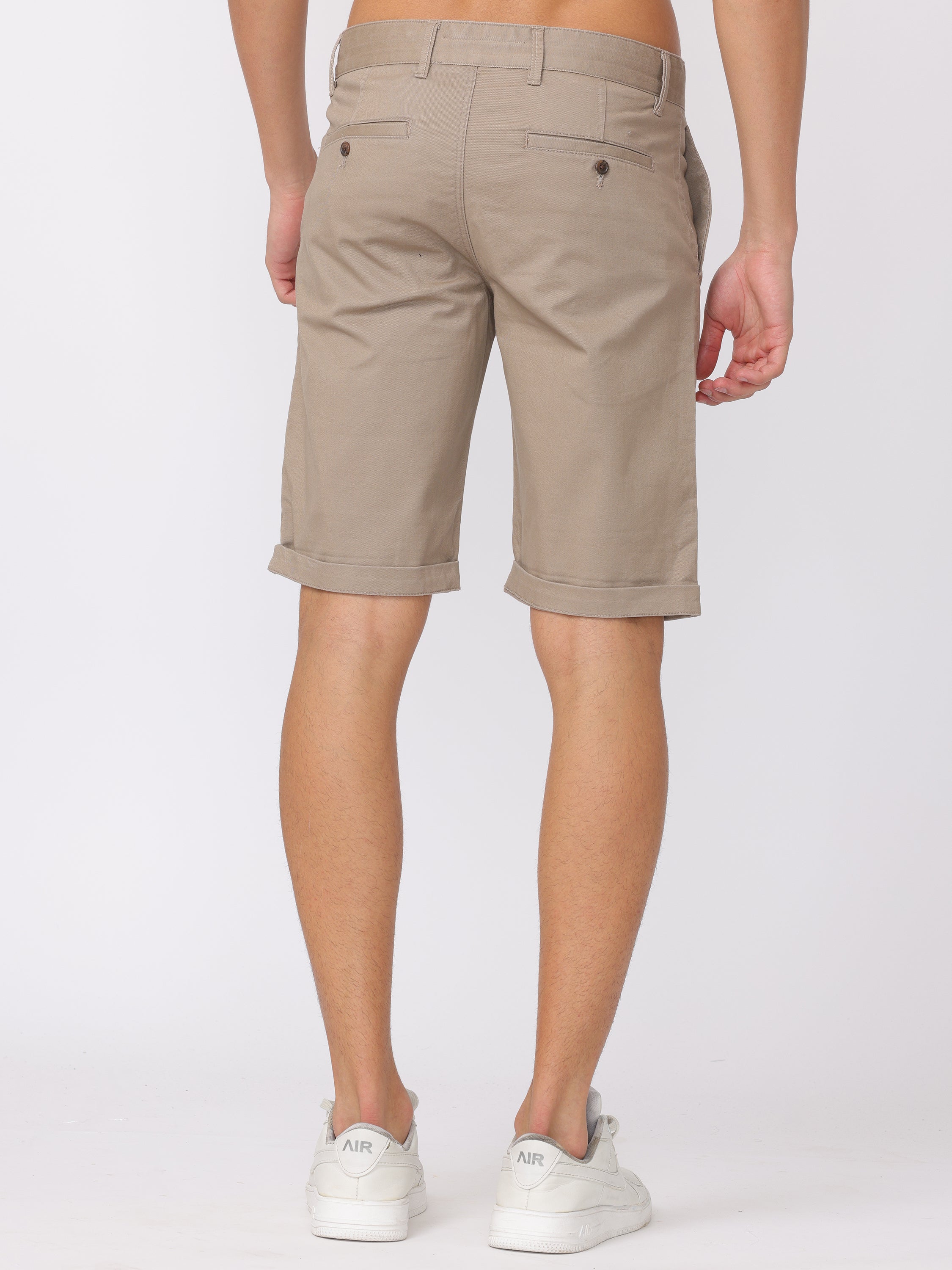 Men Beige Regular Fit Shorts