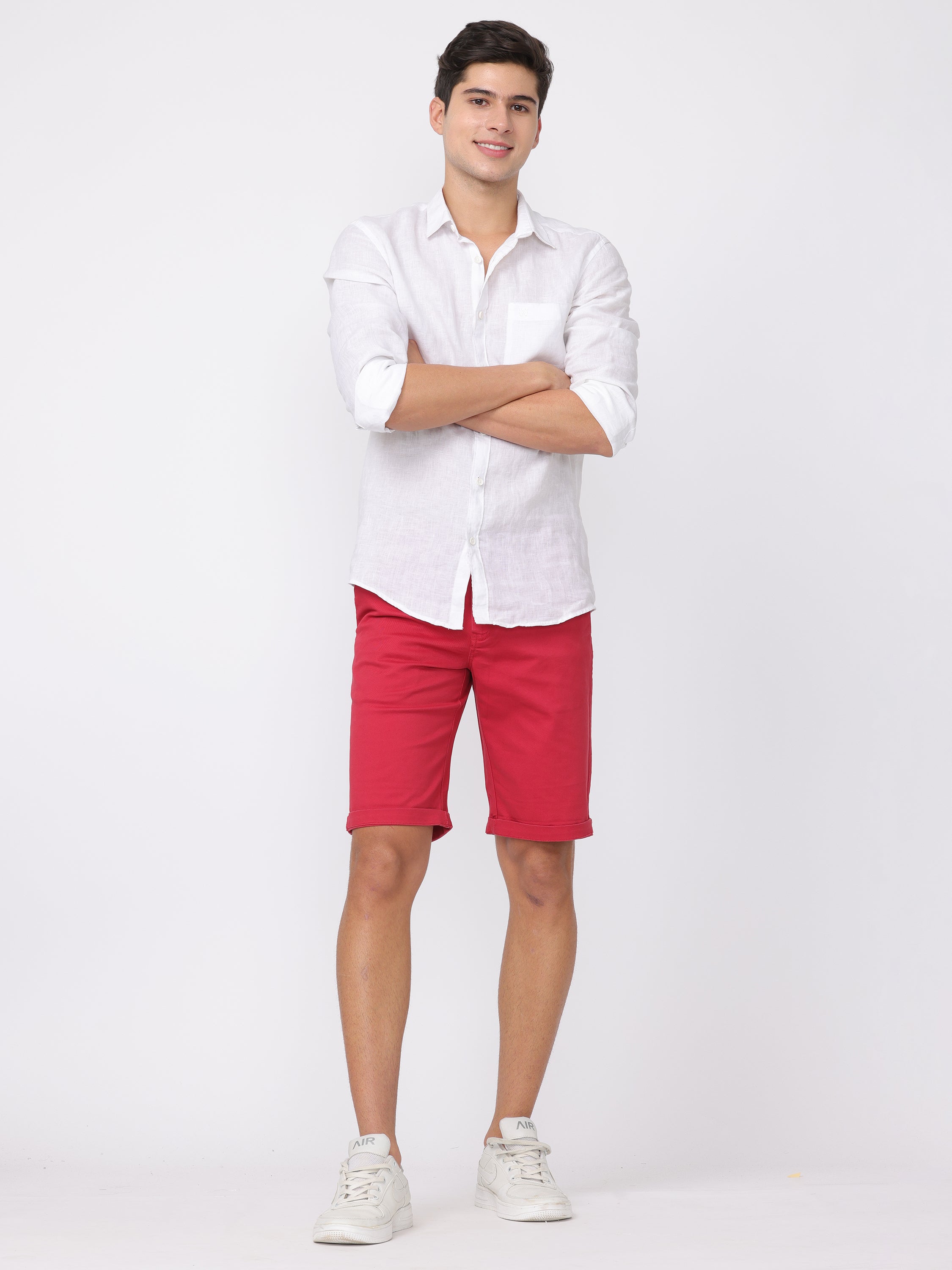 Men Red Regular Fit Shorts