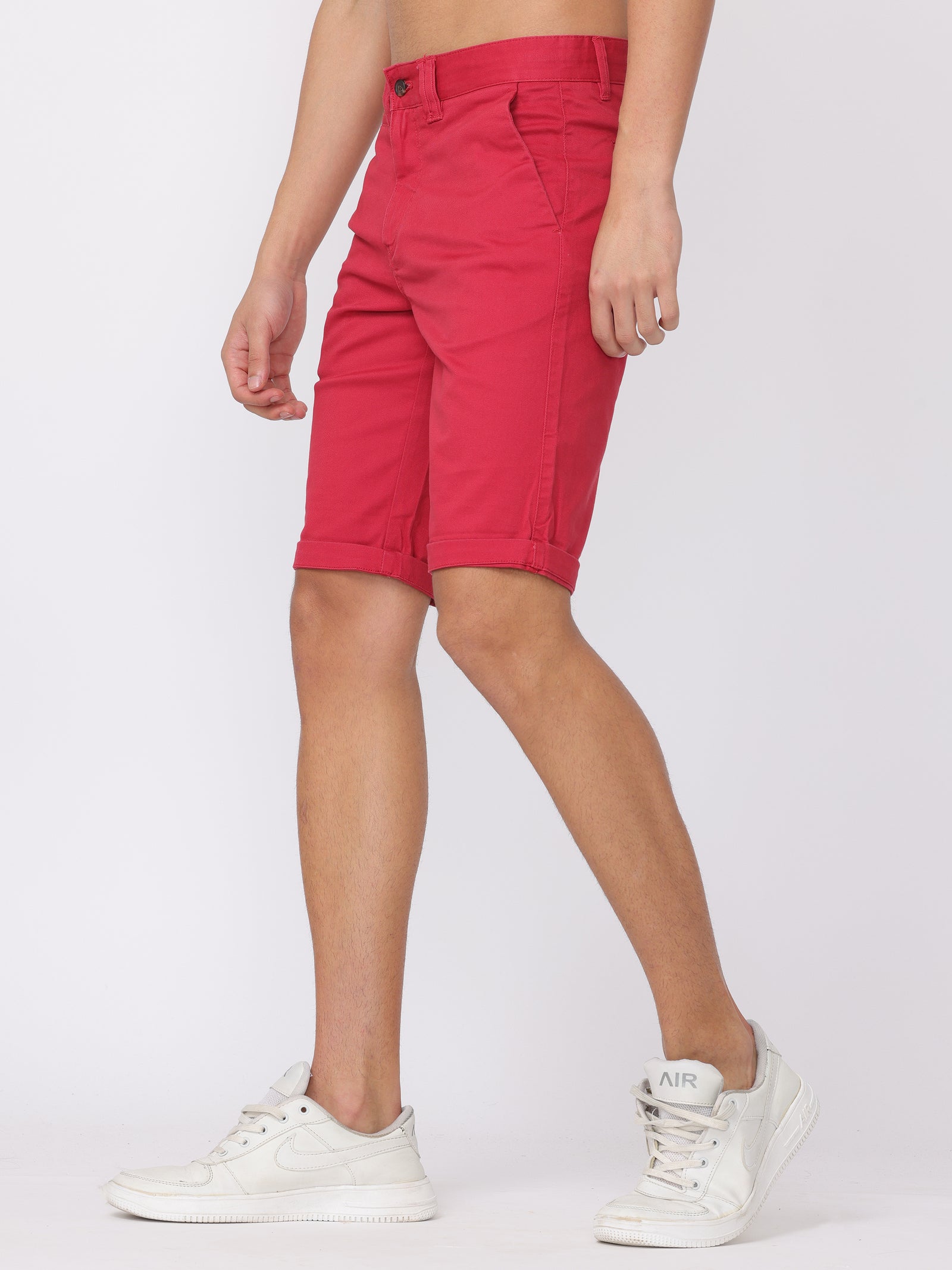 Men Red Regular Fit Shorts