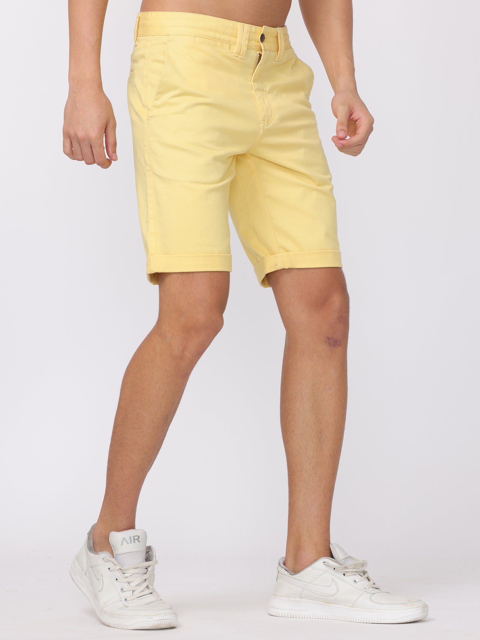 Men Yellow Regular Fit Shorts