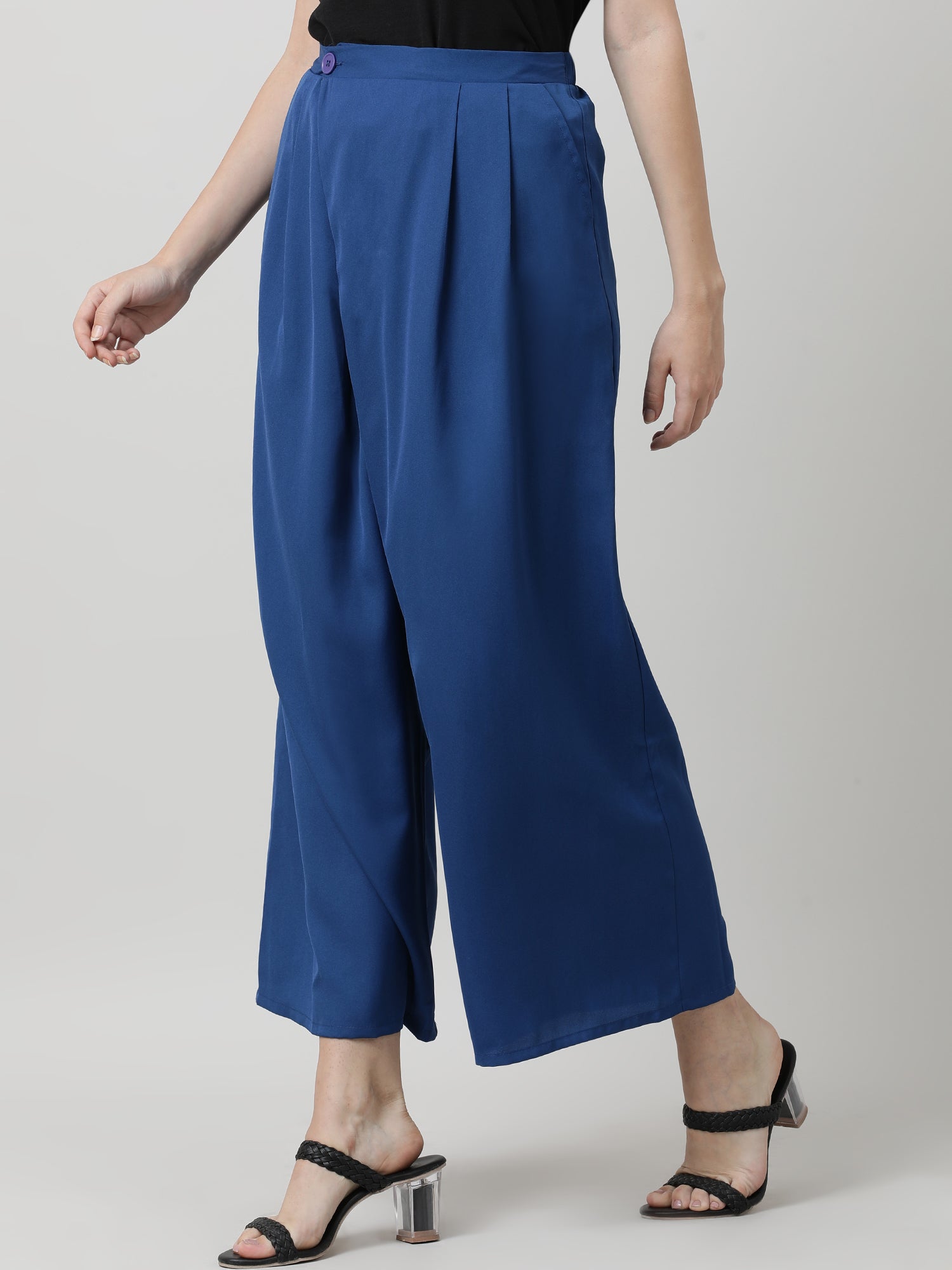 Women Relaxed Fit Royal Blue Pants