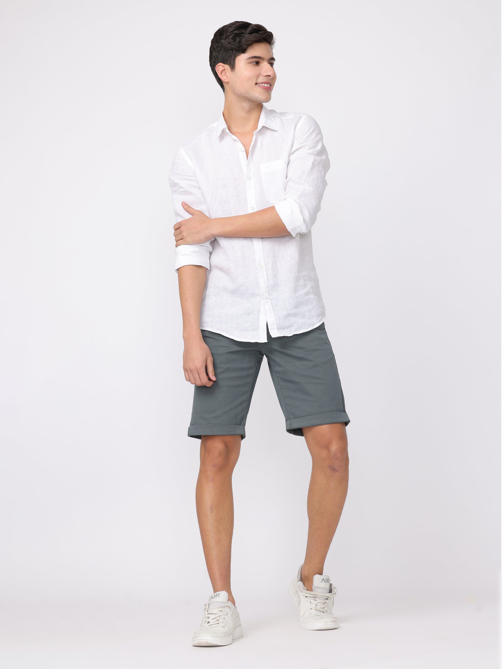 Men Olive Regular Fit Shorts