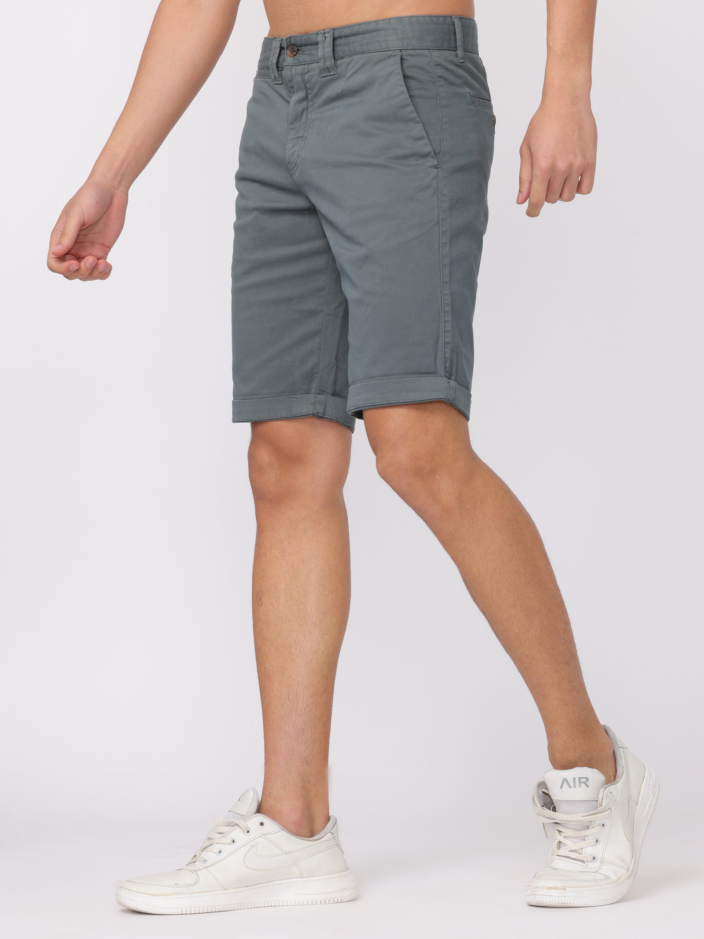 Men Olive Regular Fit Shorts