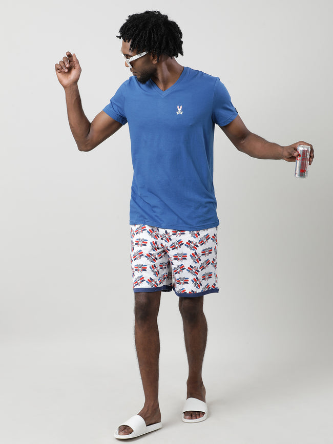 Men Blue Quick-Dry Relaxed Fit Cotton T-Shirt