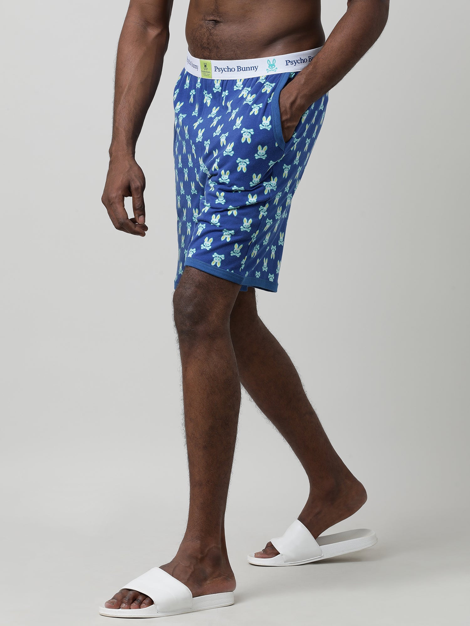 Blue Checks Cotton Knee Length Shorts