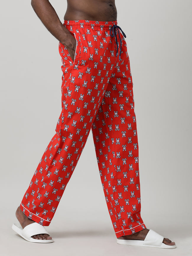 Men Oversized Orange Cotton Lounge Pants