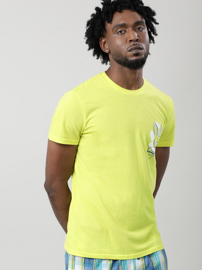 Men Yellow Quick-Dry Relaxed Fit Cotton T-Shirt