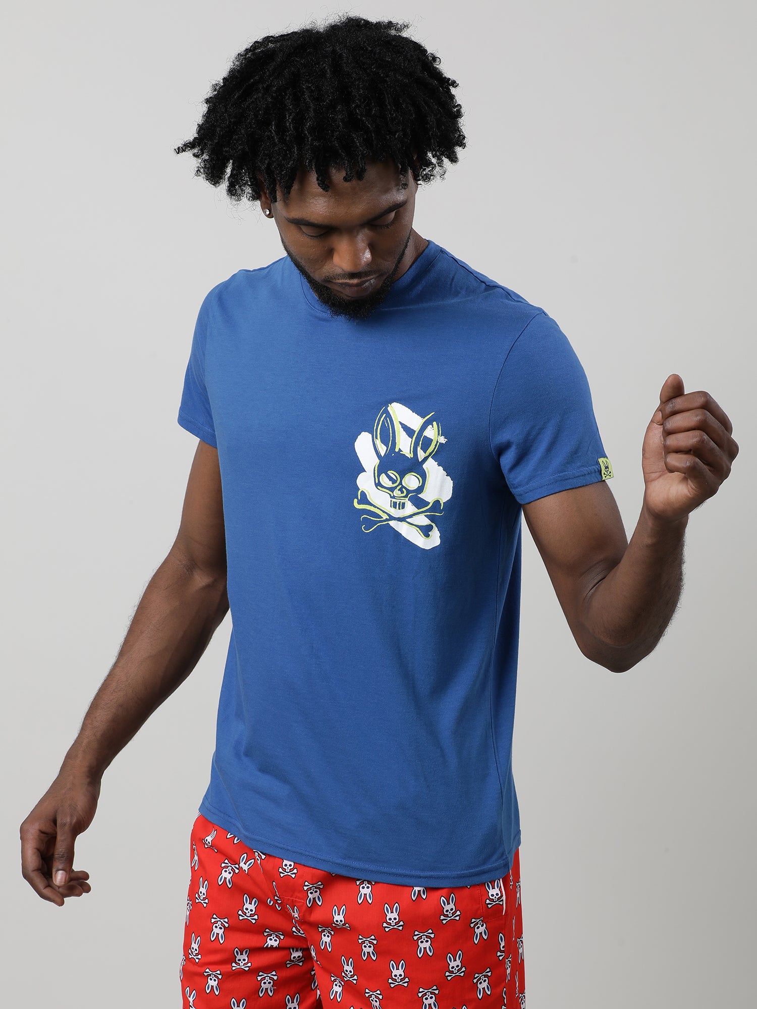 Blue Regular Fit Round Neck T shirt