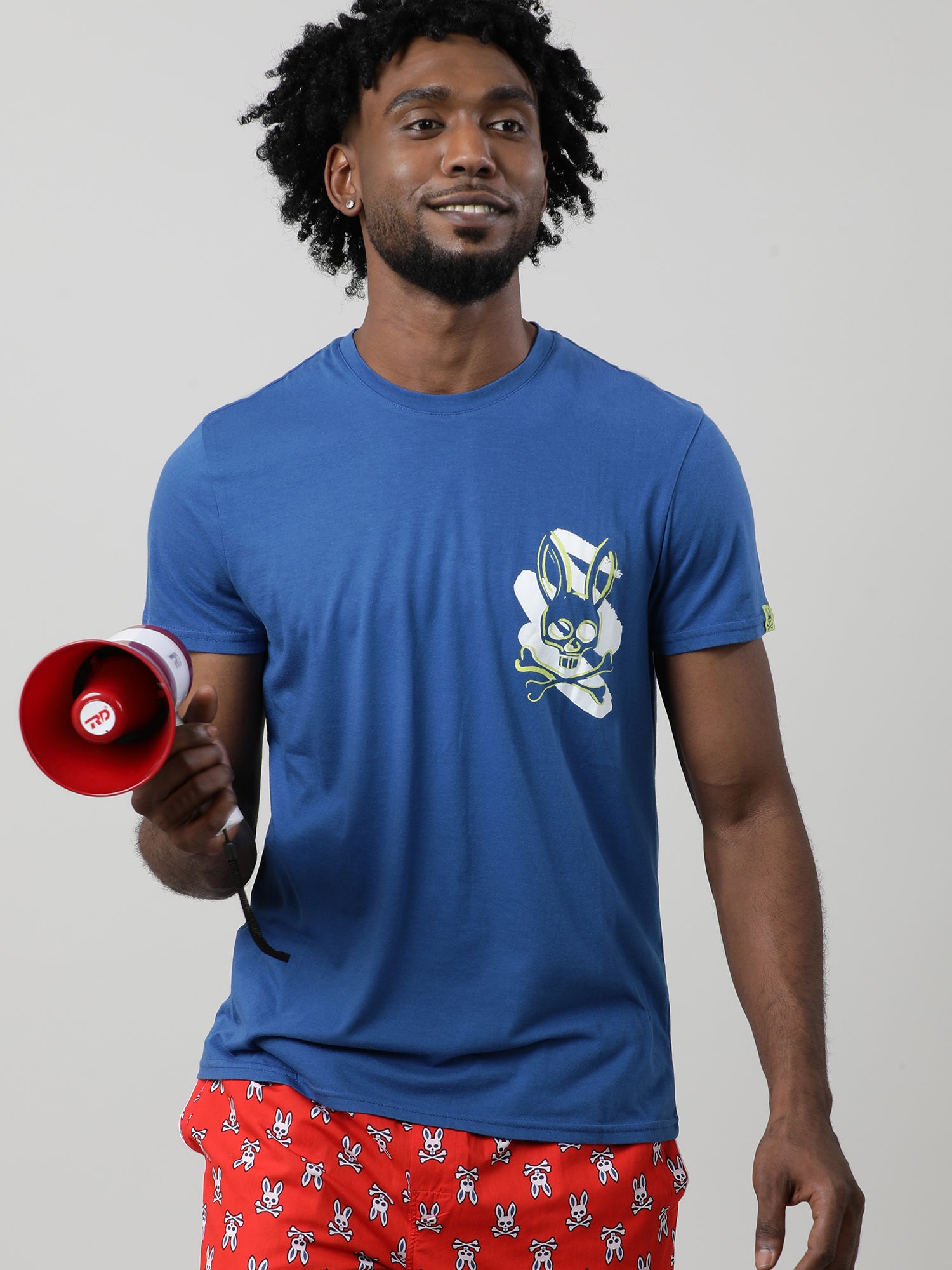 Blue Regular Fit Round Neck T shirt