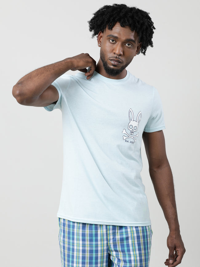 Men Blue Quick-Dry Relaxed Fit Cotton T-Shirt