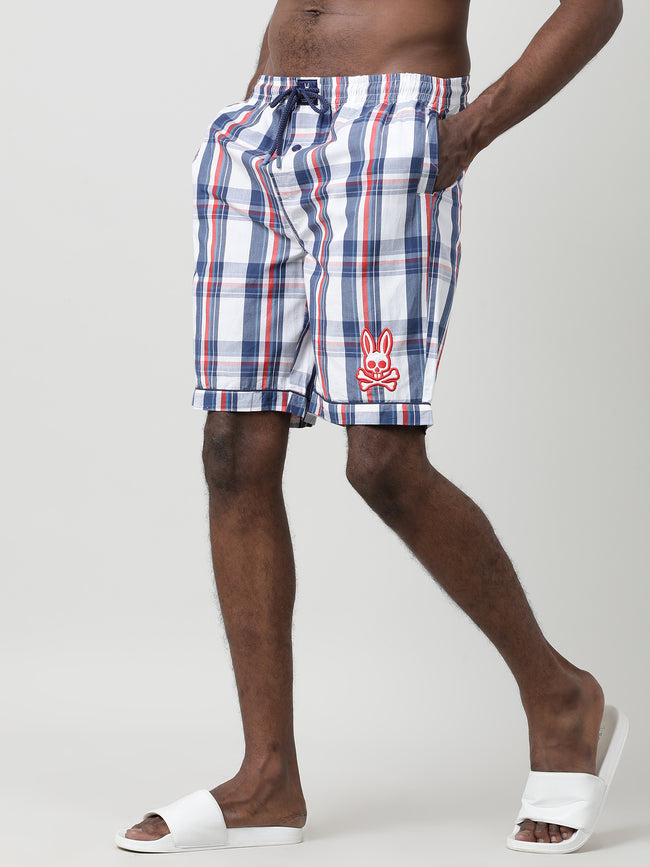 Men Cotton Checks Comfort Fit Lounge Shorts