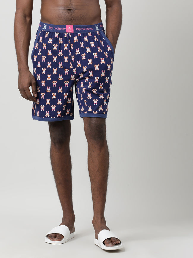 Men Blue Oversized Cotton Knee-Length Shorts