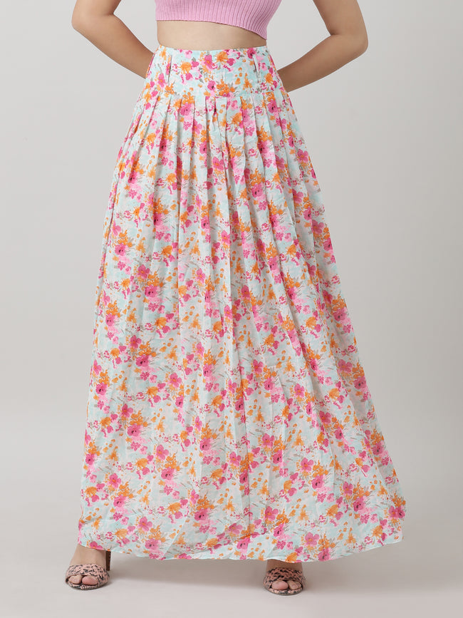 Women Floral  Maxi Skirt