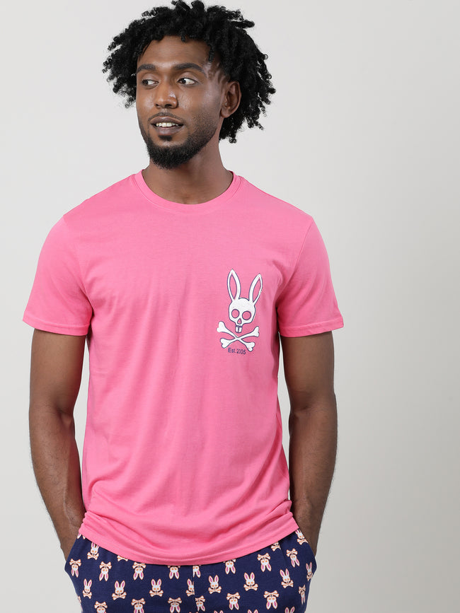 Men Pink Quick-Dry Relaxed Fit Cotton T-Shirt