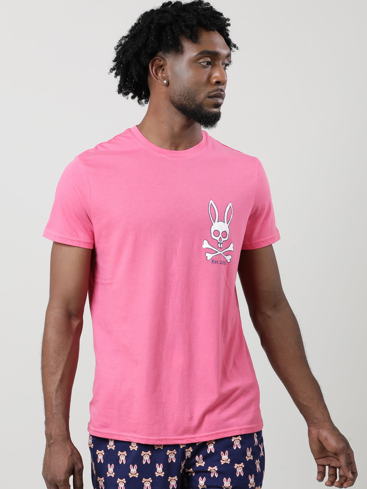 Pink Regular Fit Round Neck T shirt