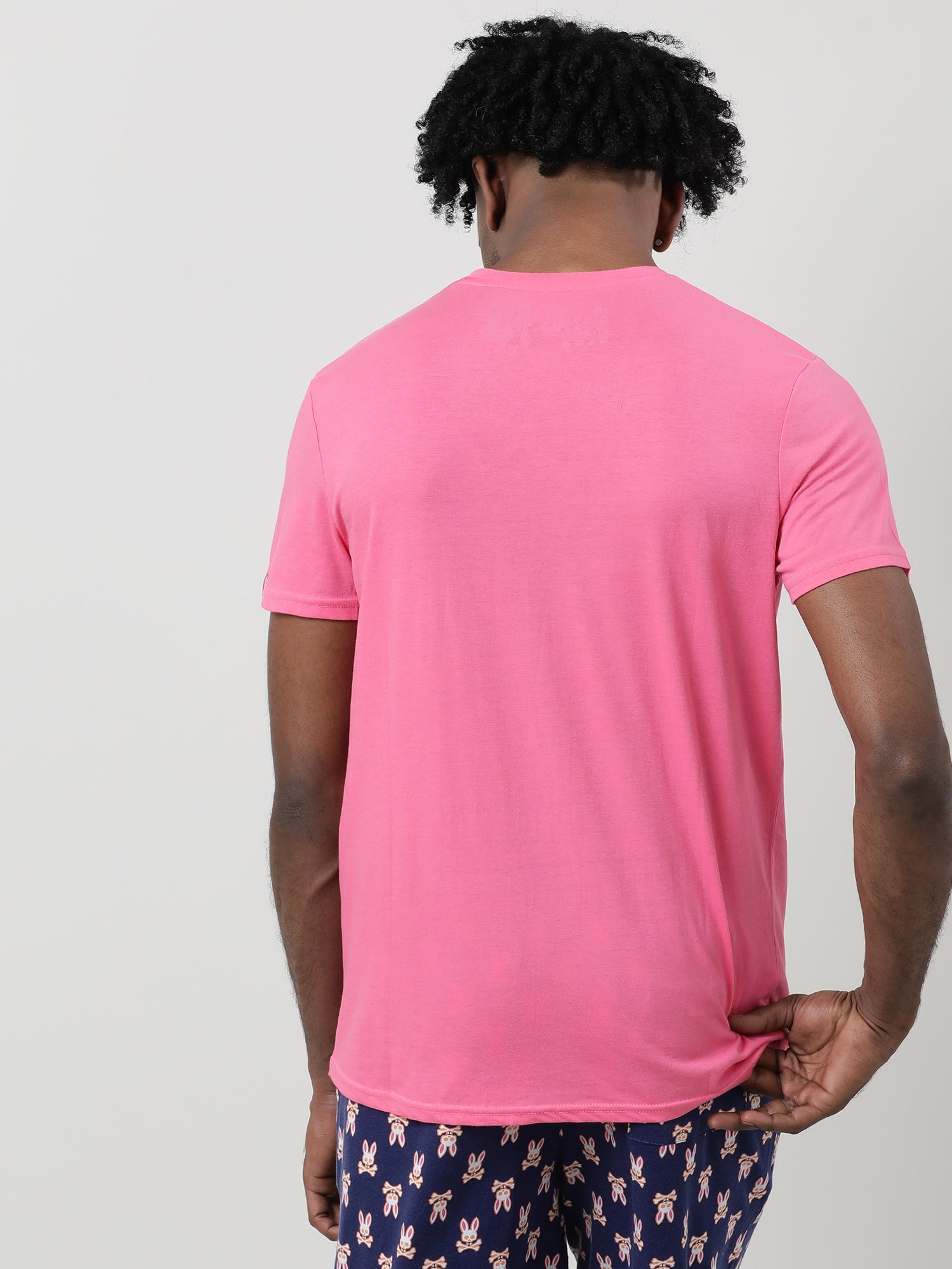 Pink Regular Fit Round Neck T shirt