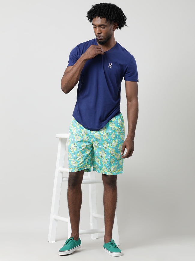 Men Oversized Printed Cotton Travel Lounge Shorts