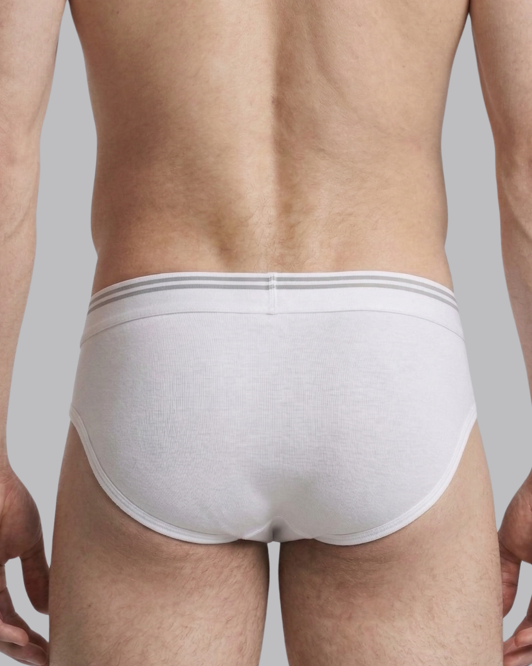 White Men Cotton Stretch Briefs