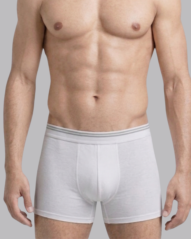 White Men Cotton stretch Trunks