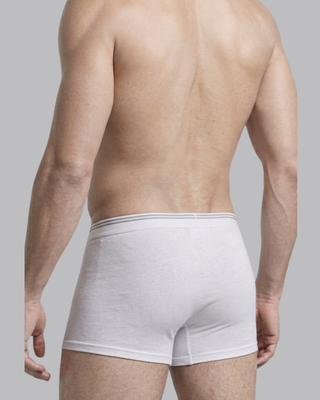 White Men Cotton stretch Trunks