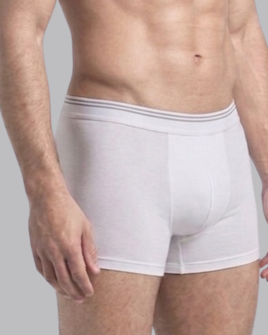 White Men Cotton stretch Trunks