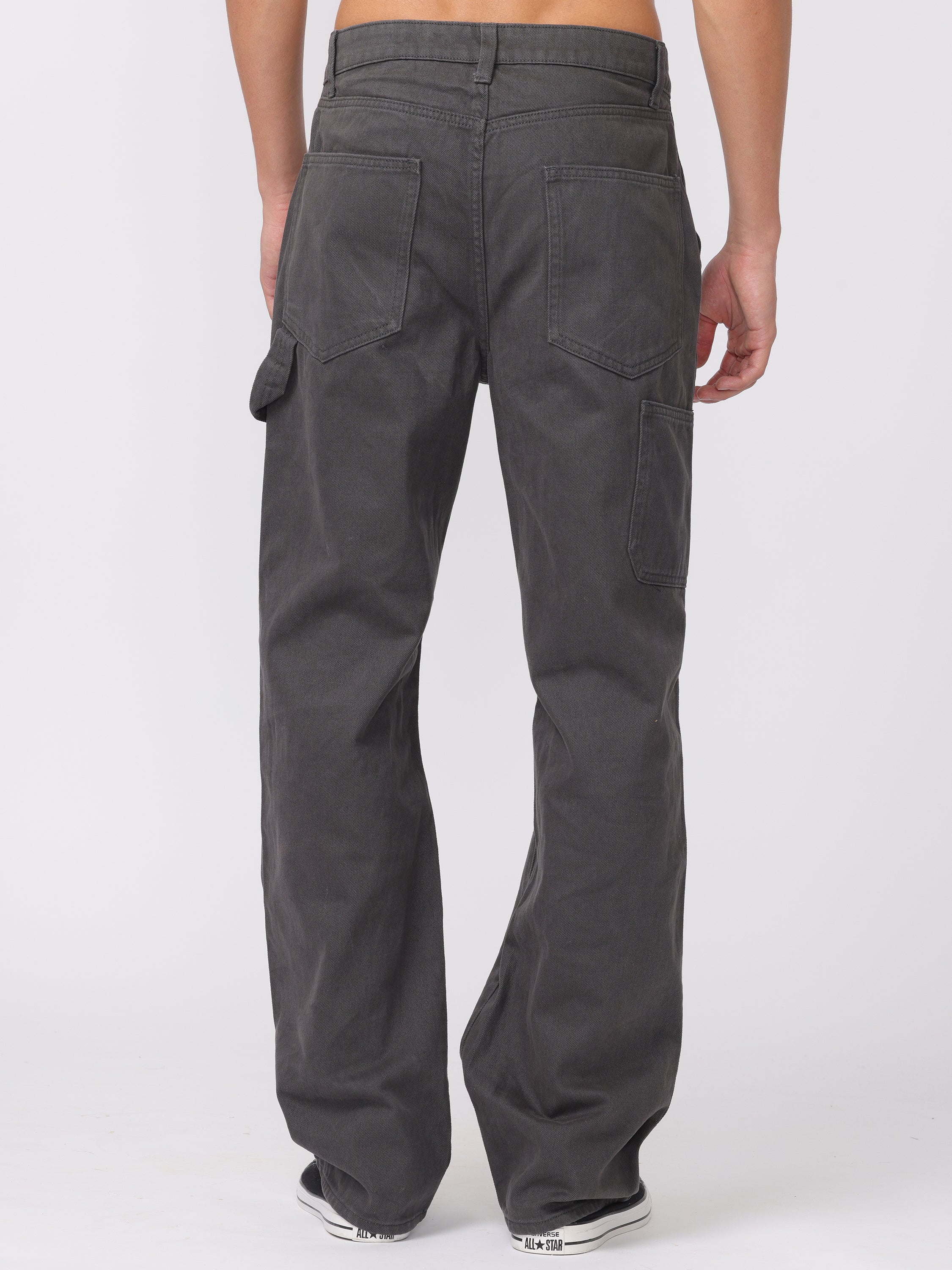 Men Grey Baggy Fit Carpenter Pants