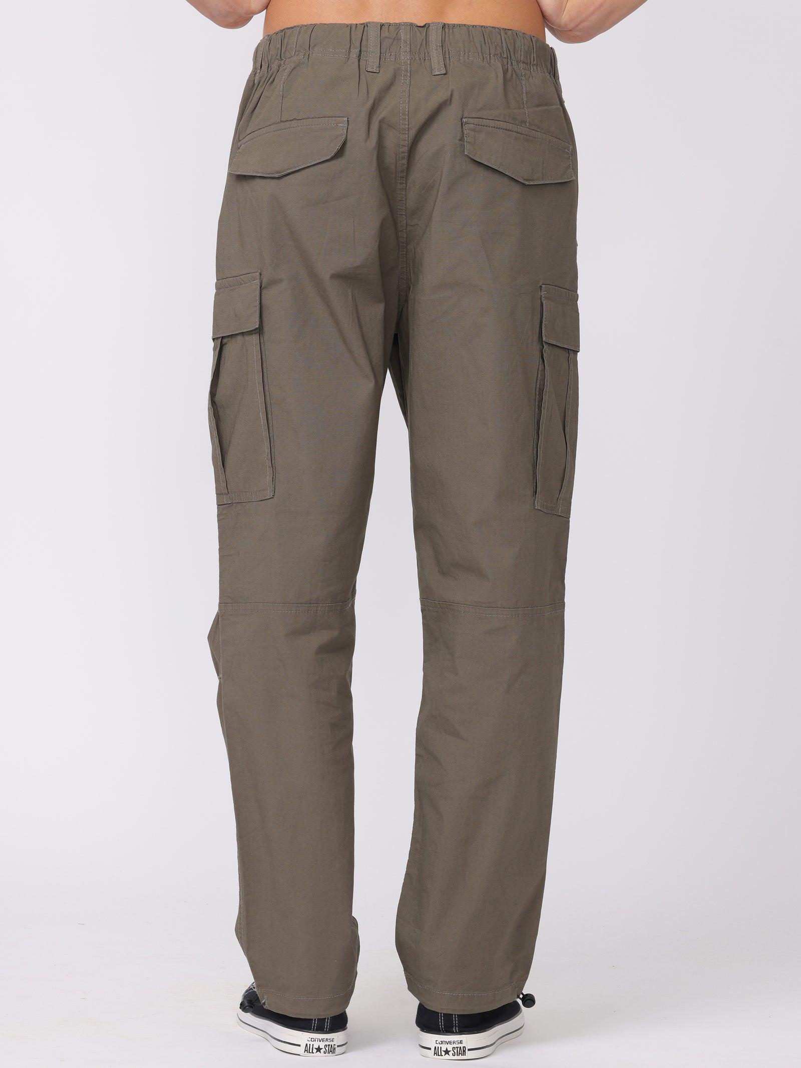 Men Olive Regular Fit Cargo Pants