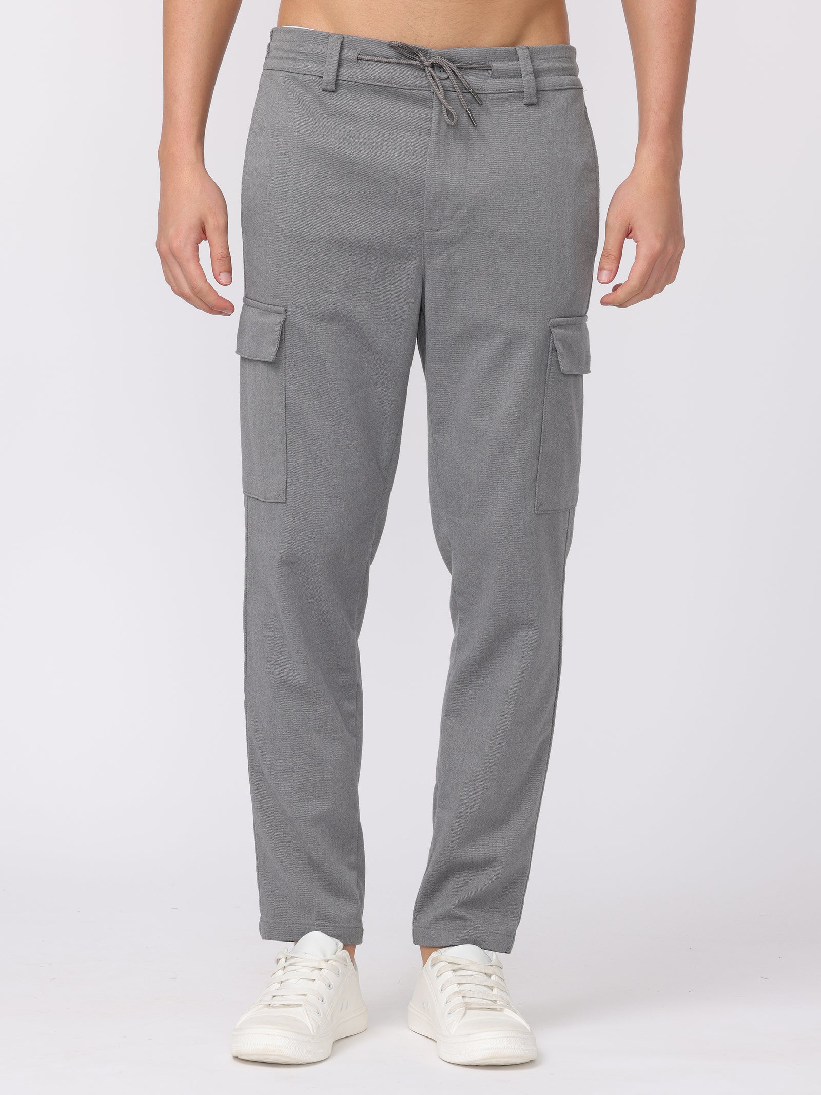 Men Grey Regular Fit Cargo Pants