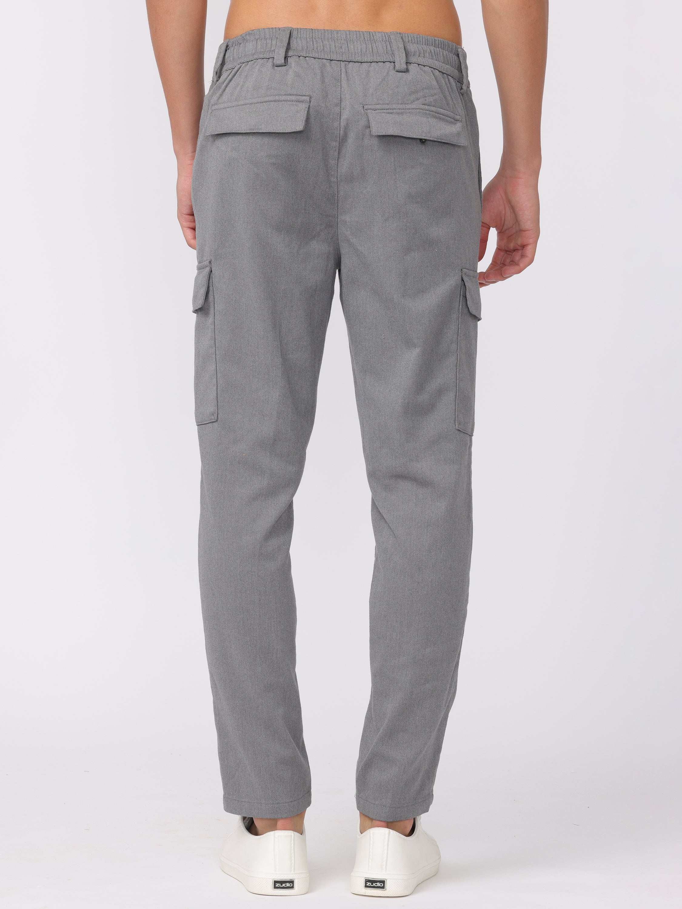 Men Grey Regular Fit Cargo Pants