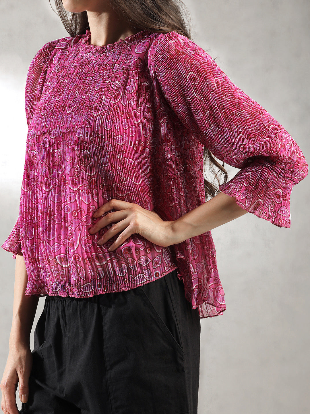 Women Pink Printed Summer Top