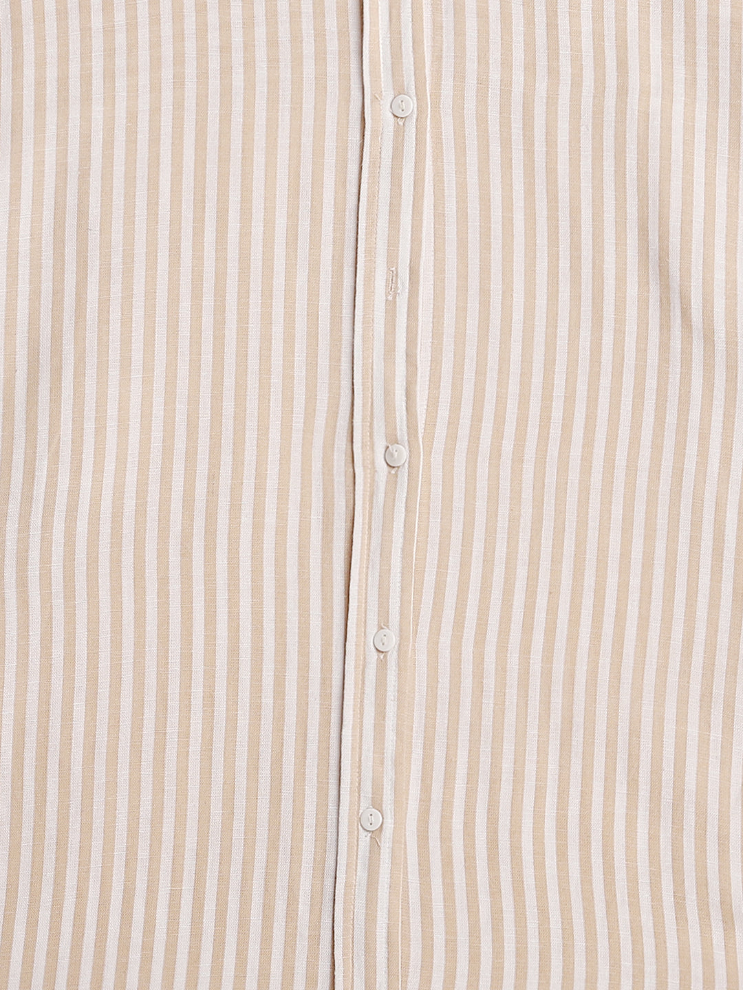 Women Khaki Stripes Comfort Fit Shirt