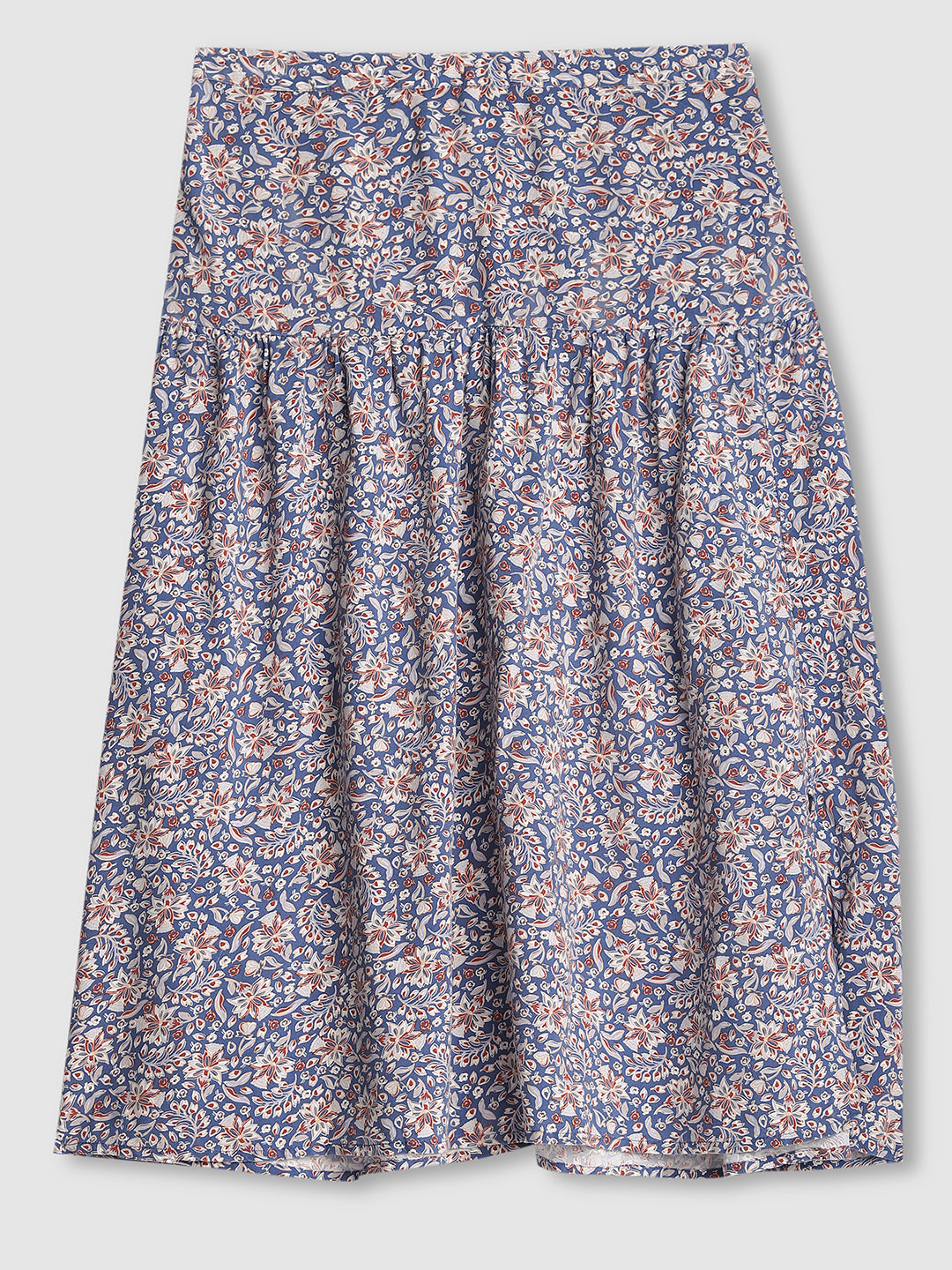 Women Blue Printed Long Length Skirt