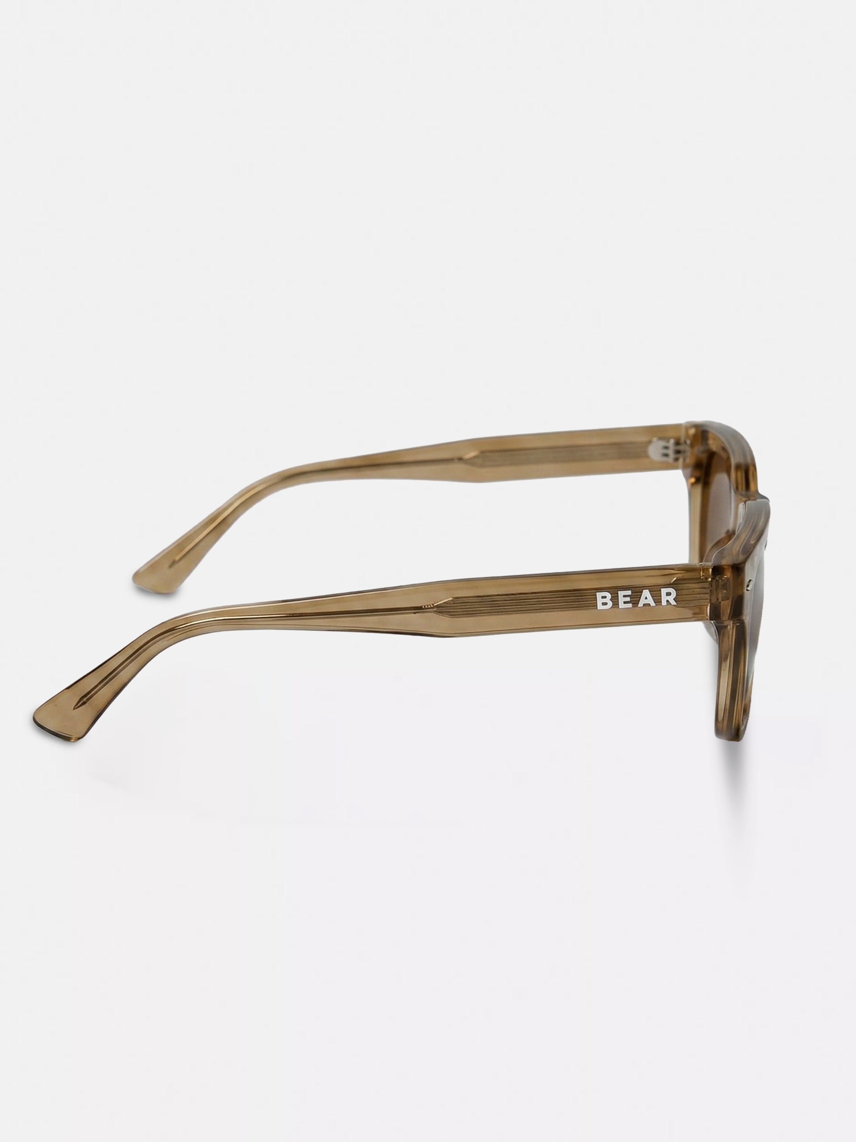 Men Smoke Brown Transparent Square Sunglasses with Brown Gradient Lenses