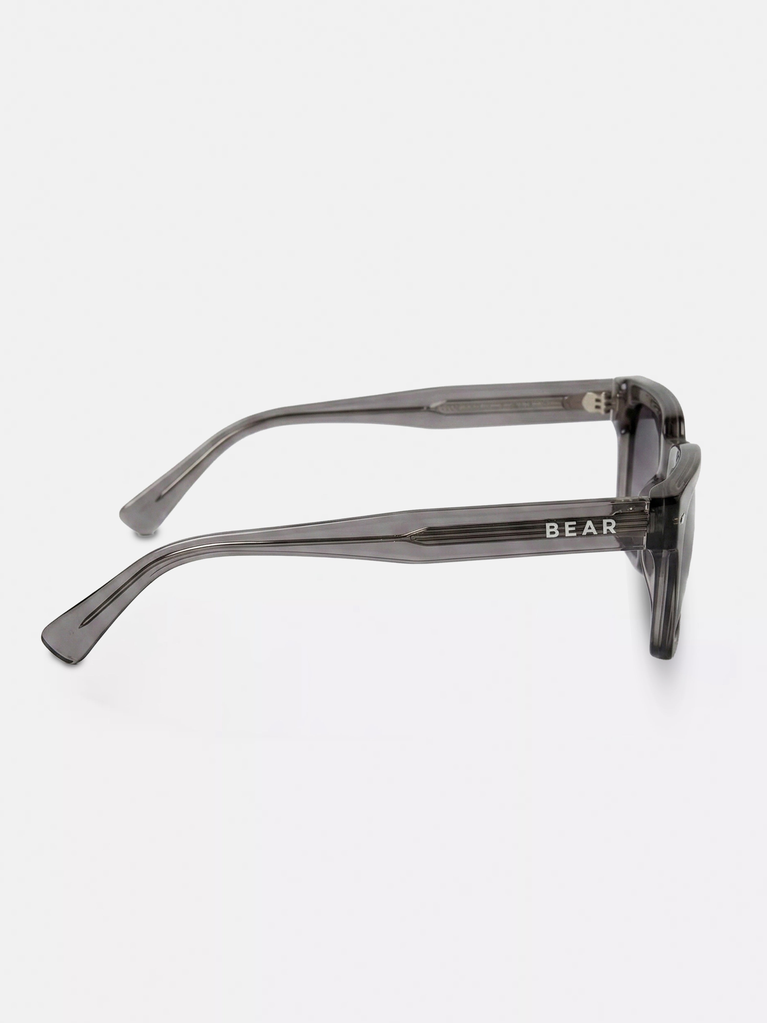 Men Smoke Grey Transparent Square Sunglasses with Grey Gradient Lenses