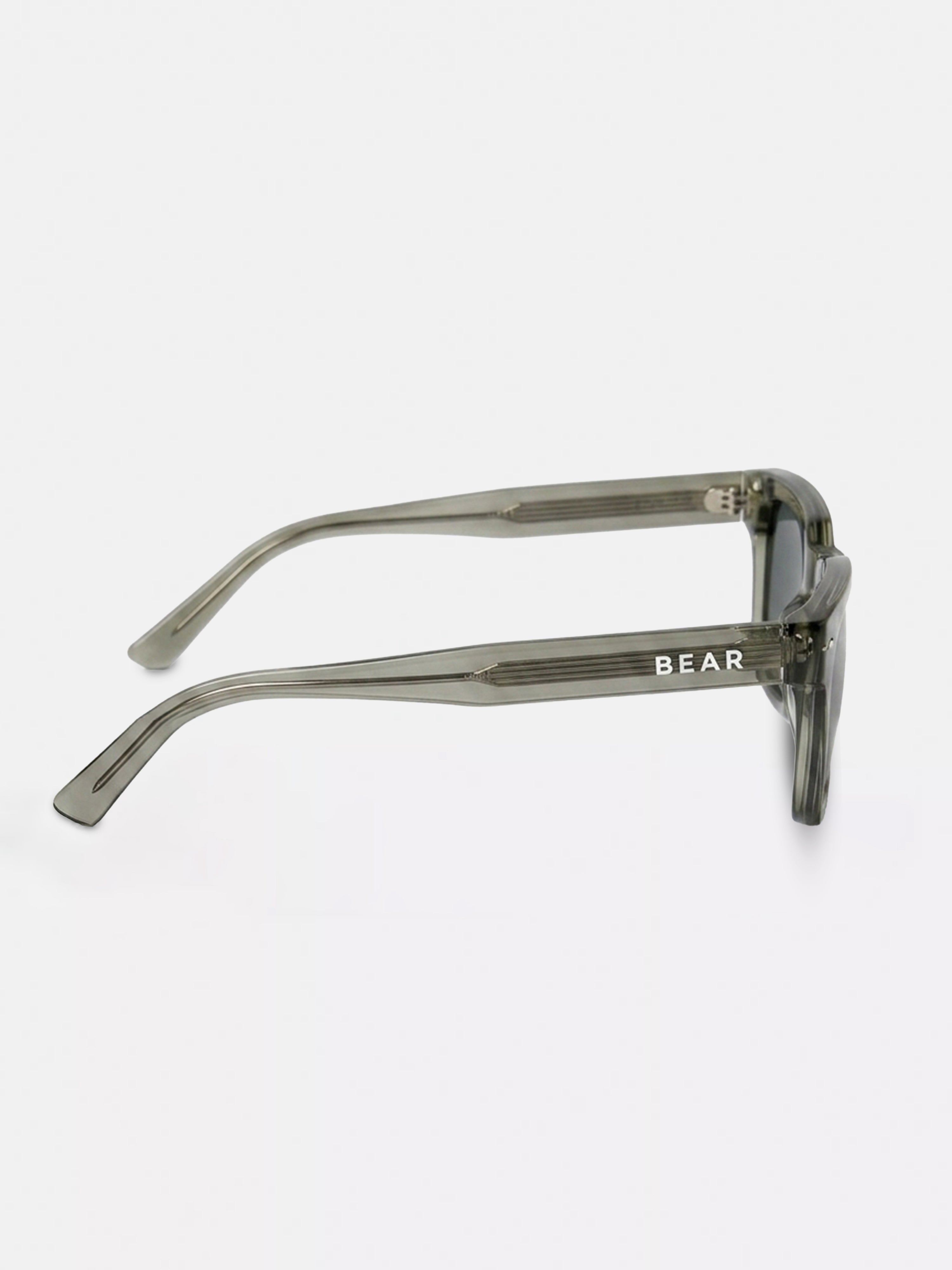 Men Smoke Olive Transparent Square Sunglasses with Olive Gradient Lenses