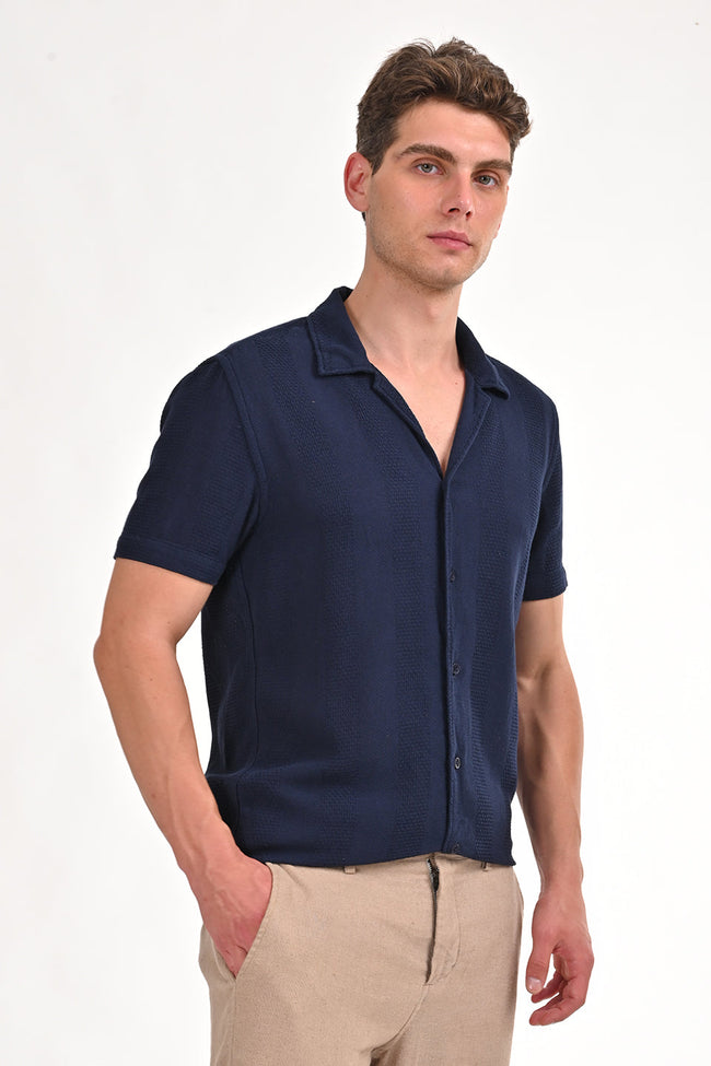 Men Cotton Dobby Solid Shirt