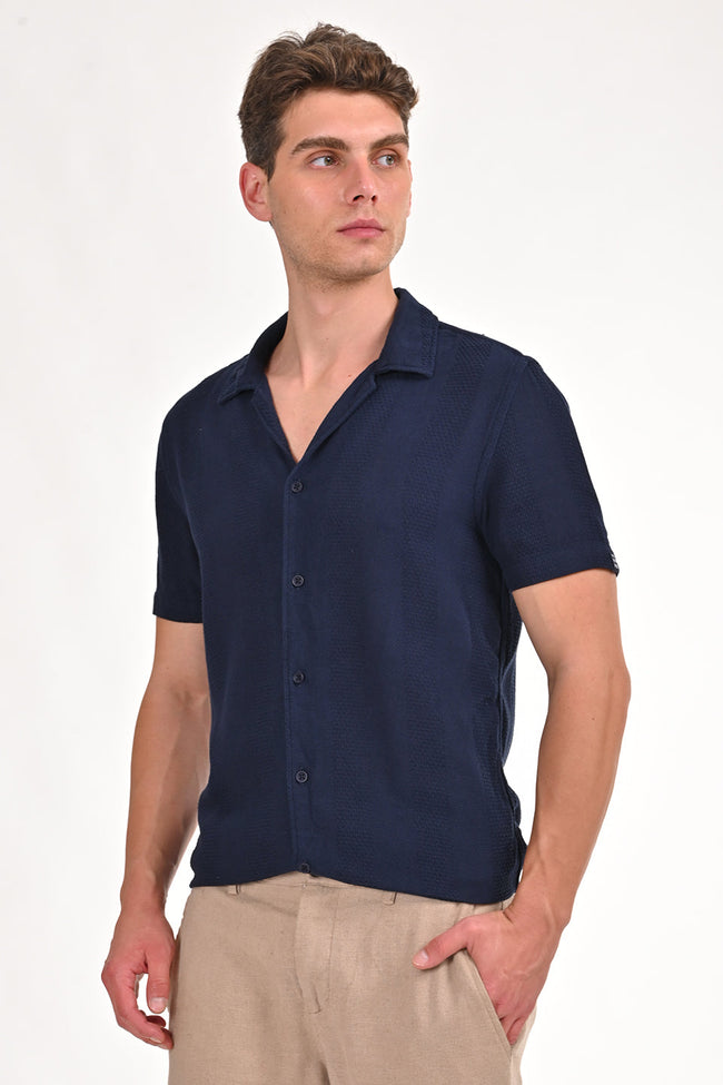 Men Cotton Dobby Solid Shirt
