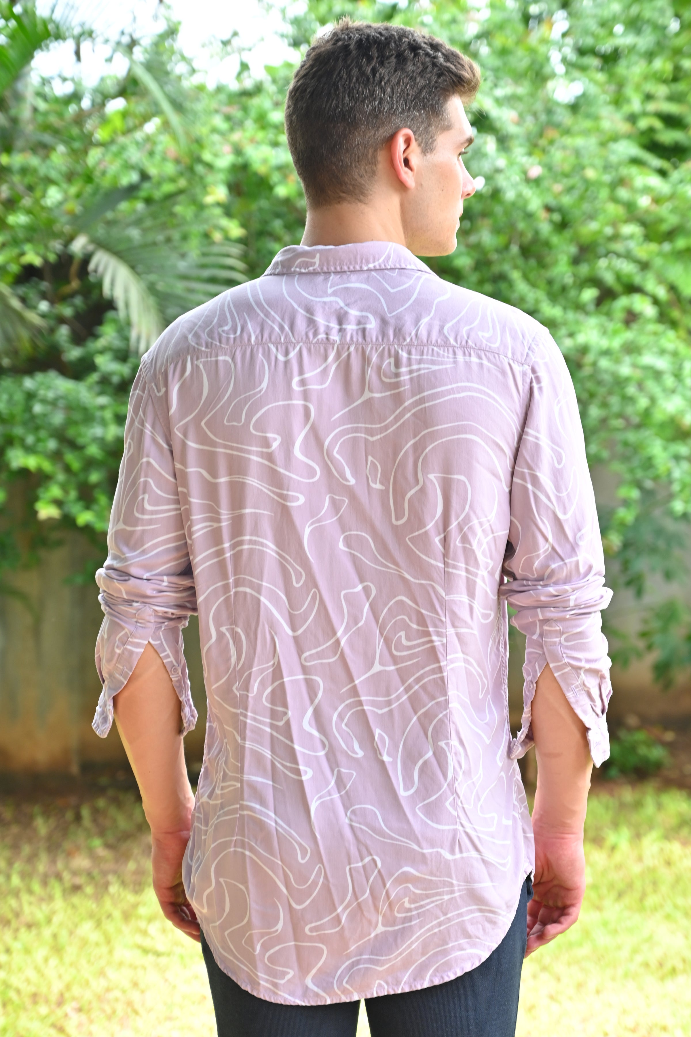 Men Viscose Abstract Print Shirt