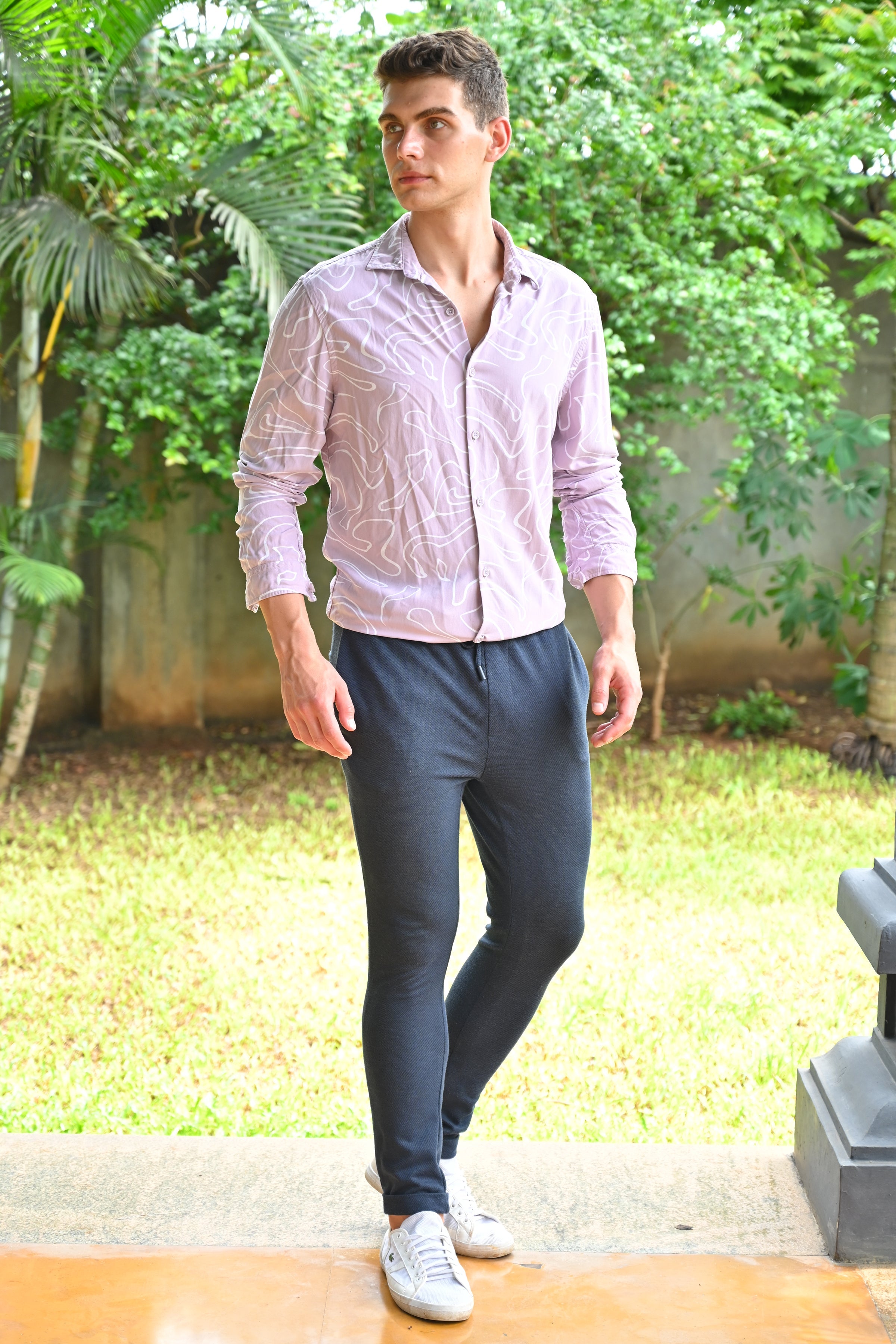 Men Viscose Abstract Print Shirt