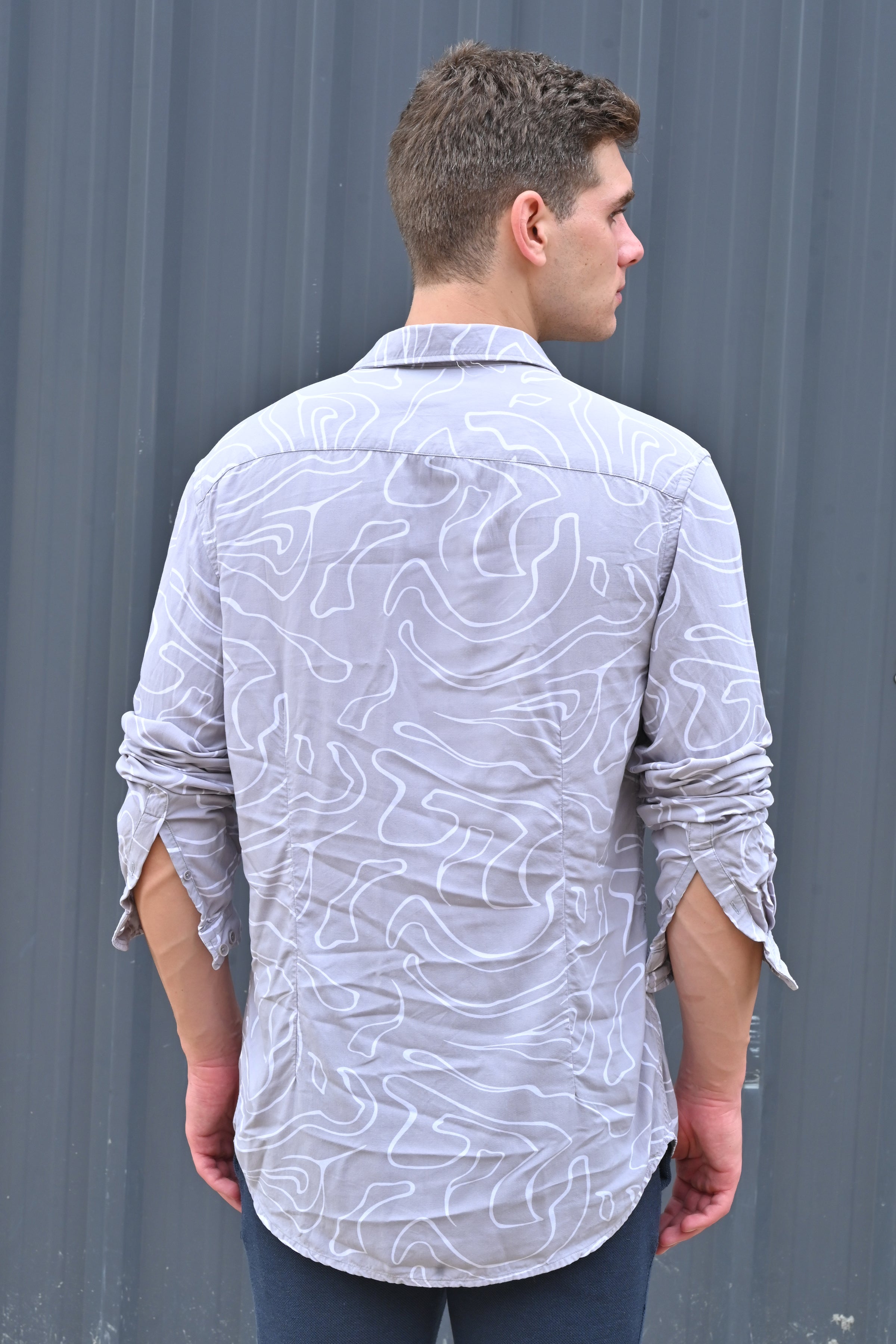 Men Viscose Abstract Print Shirt