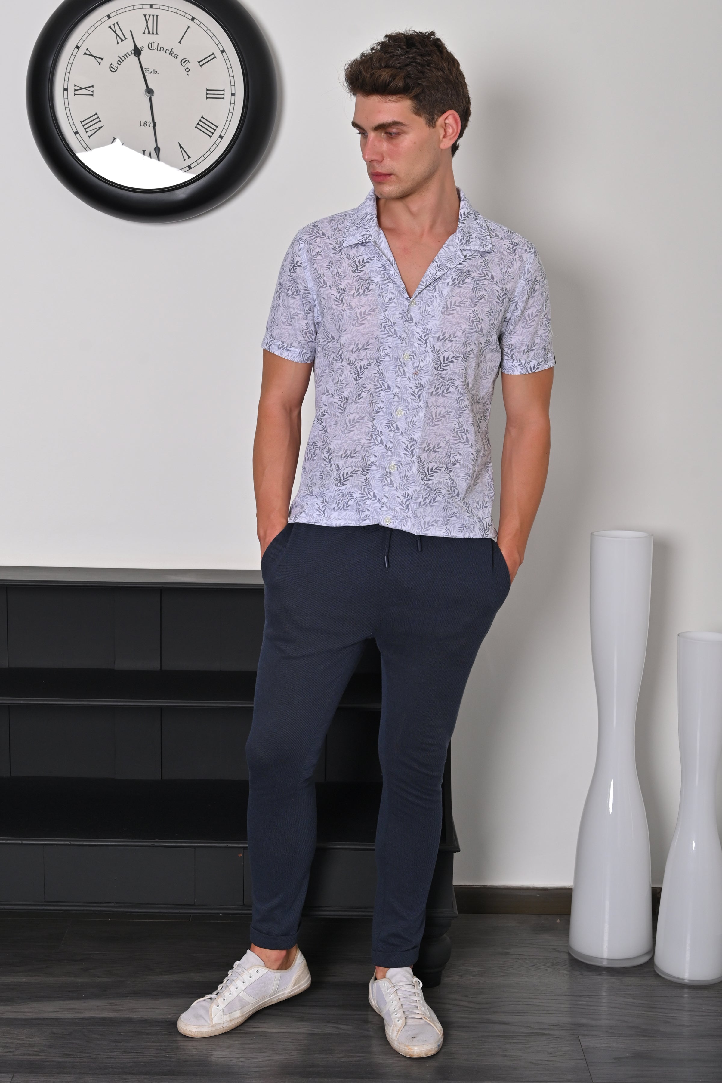 Men Cotton Linen Printed Shirt