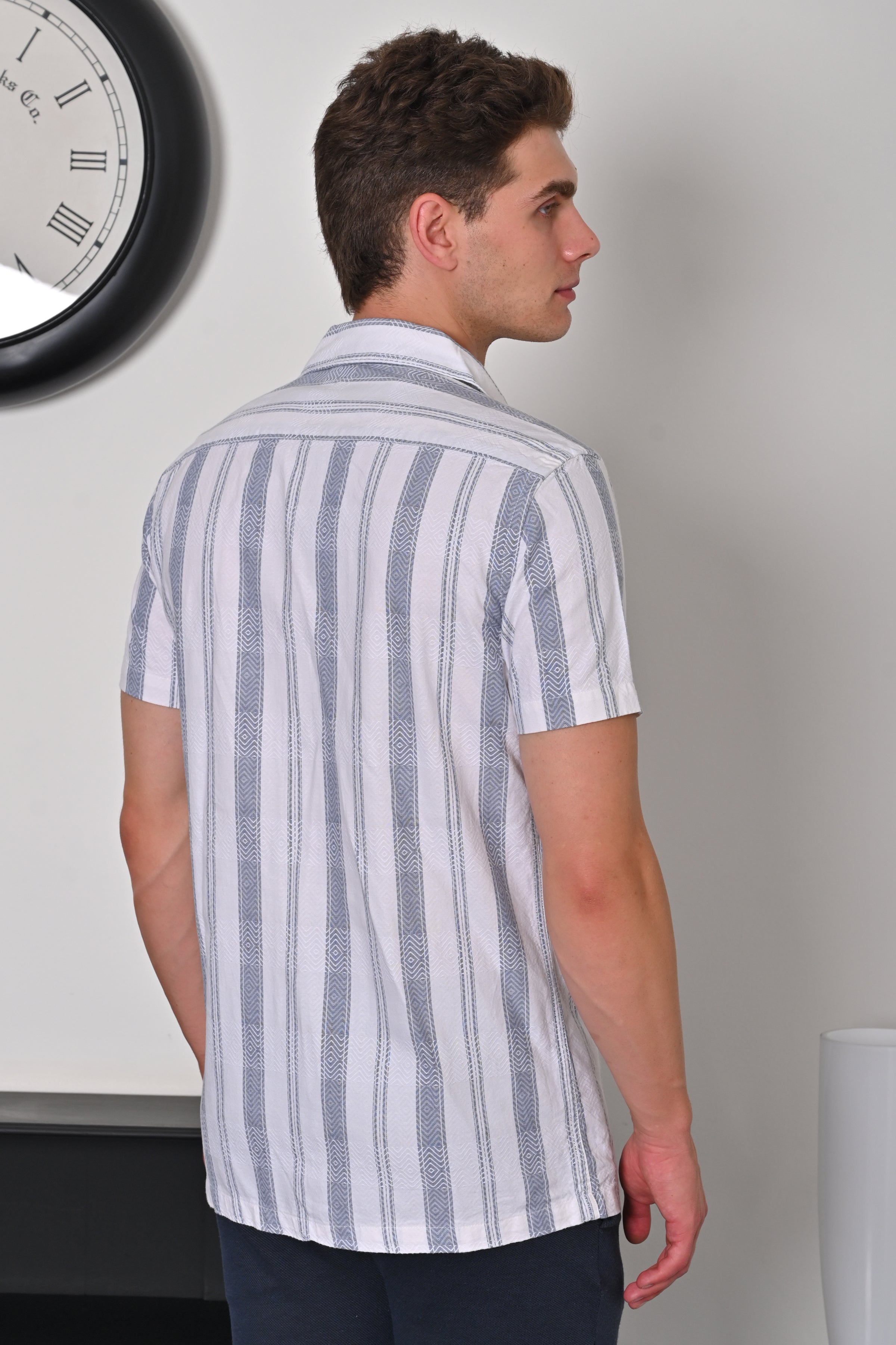 Men Structured Striped Shirt