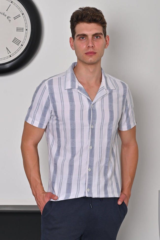 Men Structured Striped Shirt