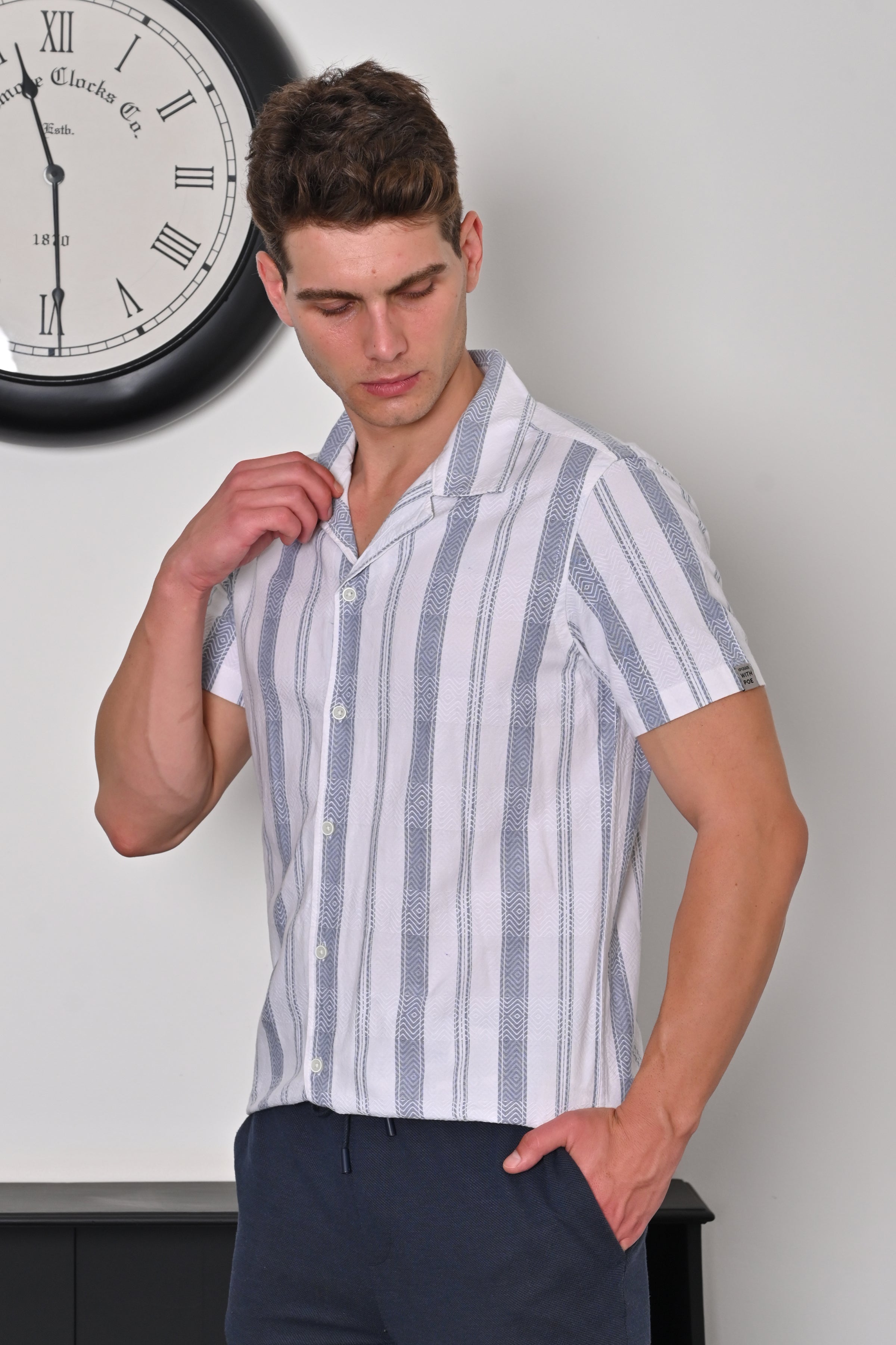 Men Structured Striped Shirt