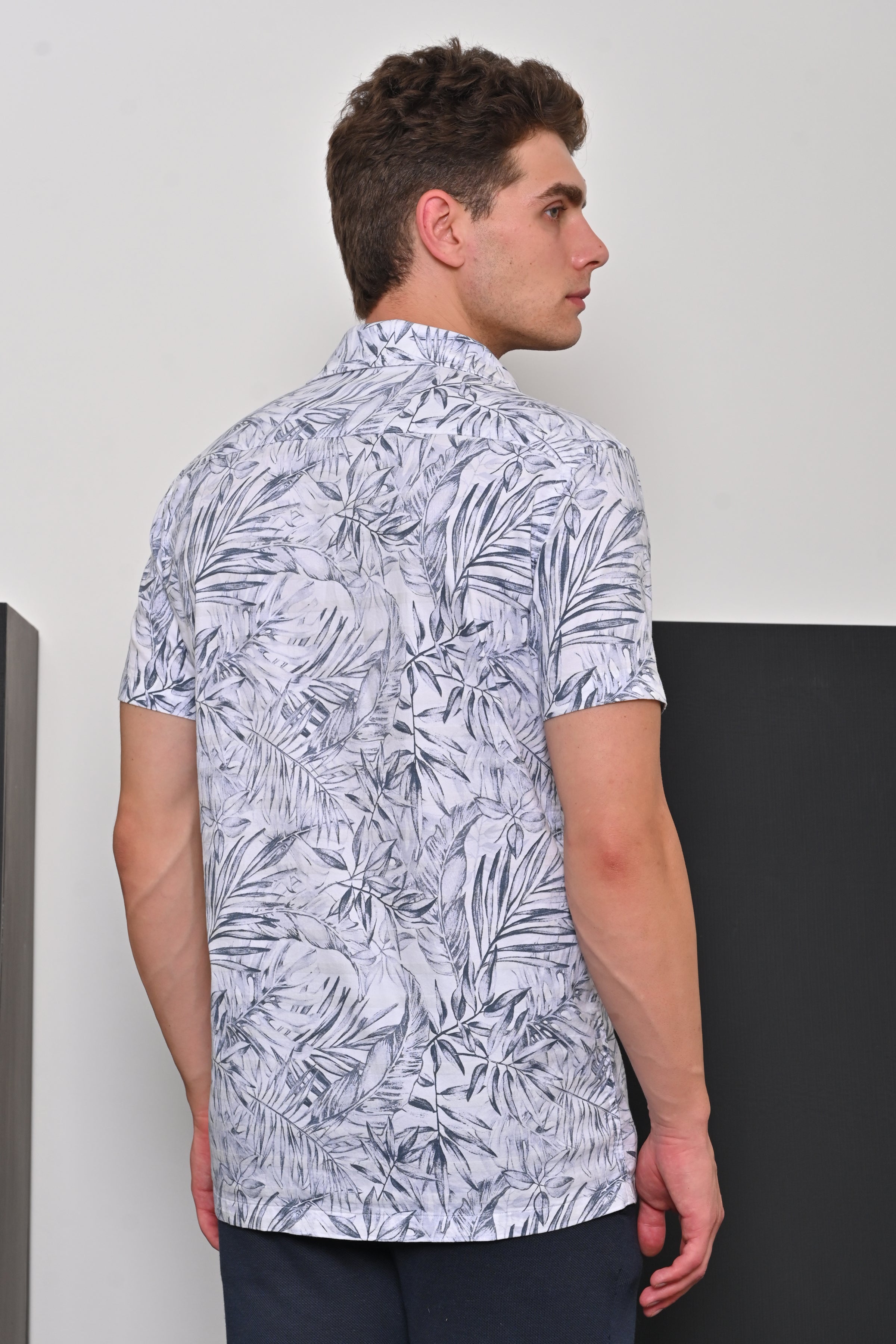 Men Cotton Stretch Printed Shirt