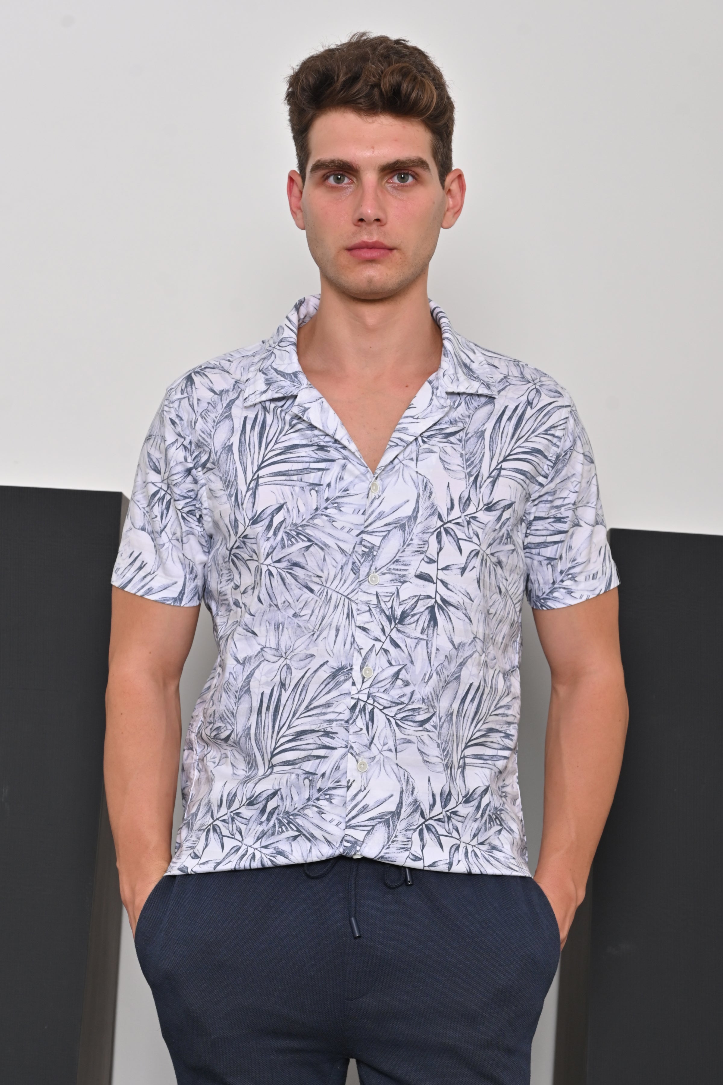 Men Cotton Stretch Printed Shirt