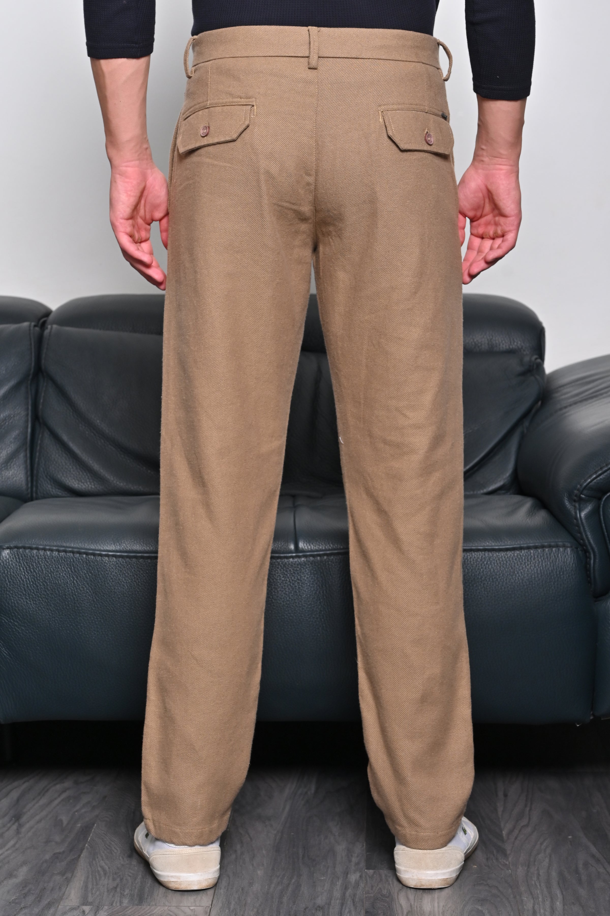 Men Tart Cotton Blend Drawstring Trouser Khaki