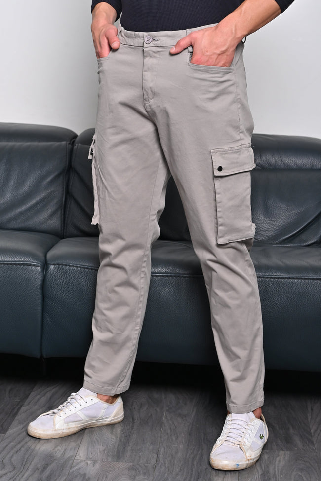 Men Cambio Soft Cargo Trouser Lt Grey