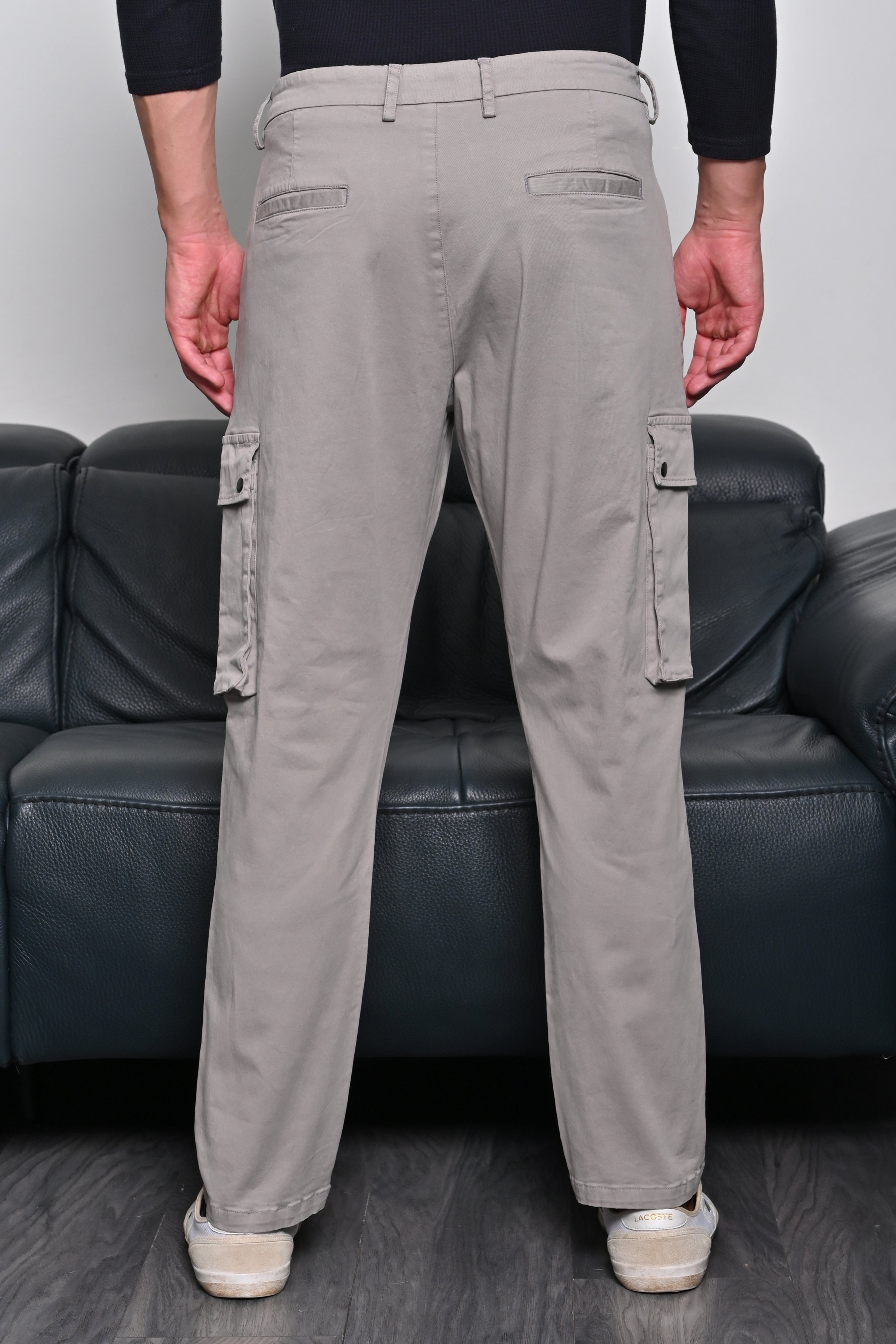 Men Cambio Soft Cargo Trouser Lt Grey