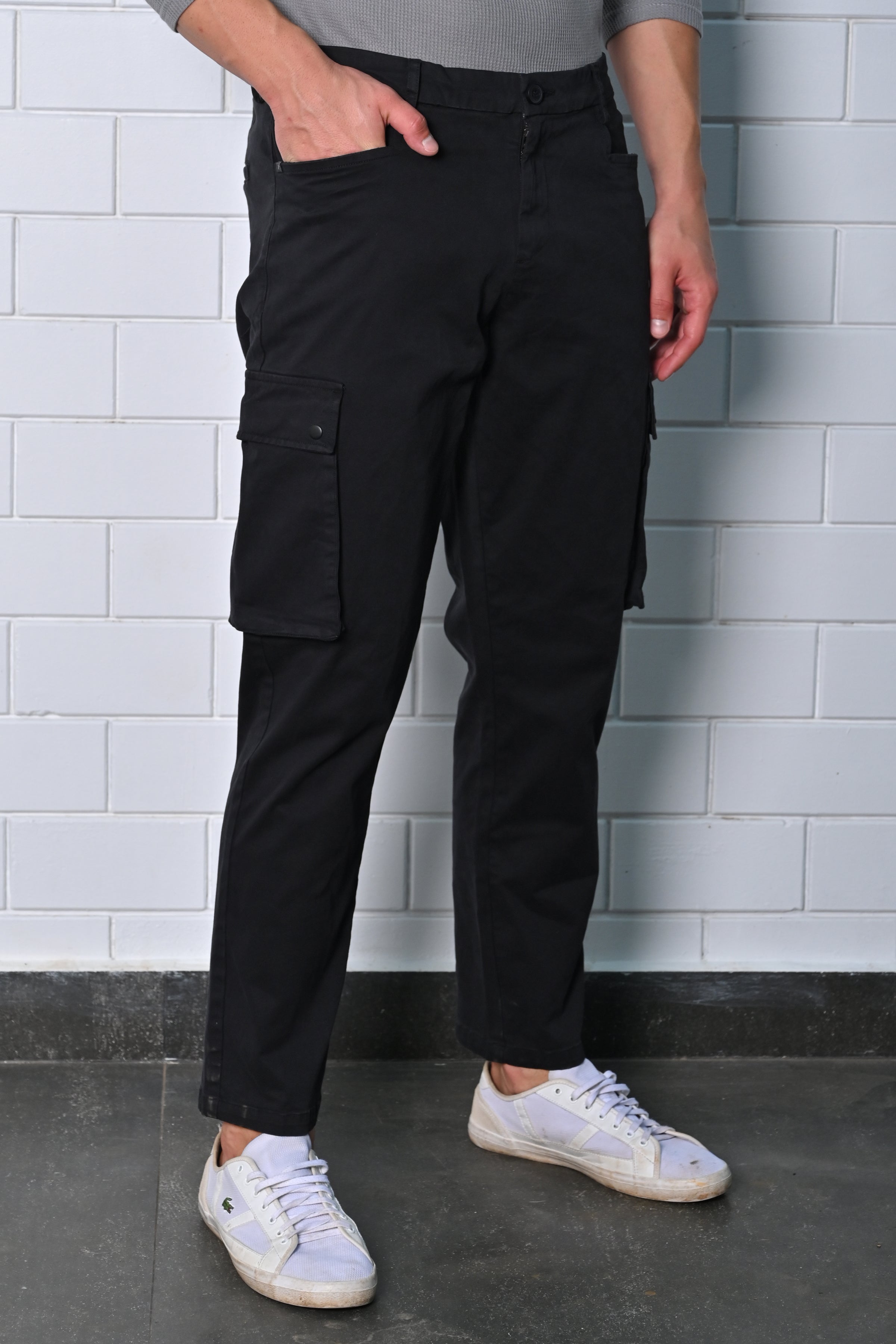 Men Cambio Soft Cargo Trouser Black
